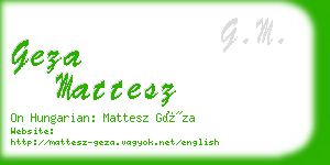 geza mattesz business card